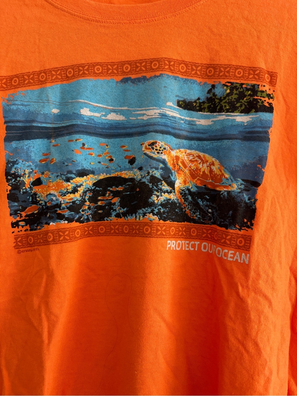 Protect Our Ocean Orange Graphic Tee - Short Sleeve - Picture 2 of 4